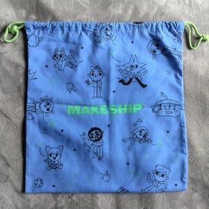 Makeship 16x17.5" Blue & Green Drawstring Sack - Collectible (No Plush Only Bag)
